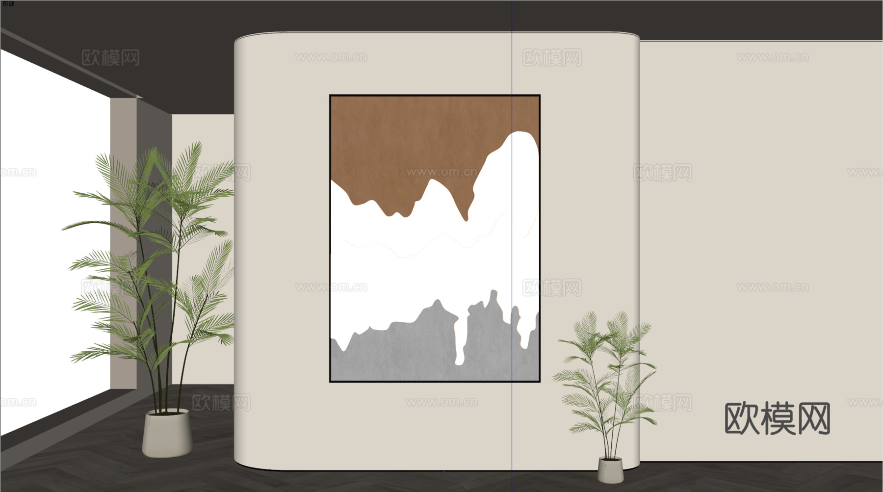 现代装饰画 装饰画 现代挂画 挂画 简约挂画su模型