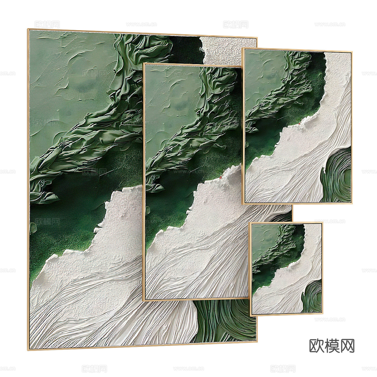 新中式轻奢装饰挂画3d模型