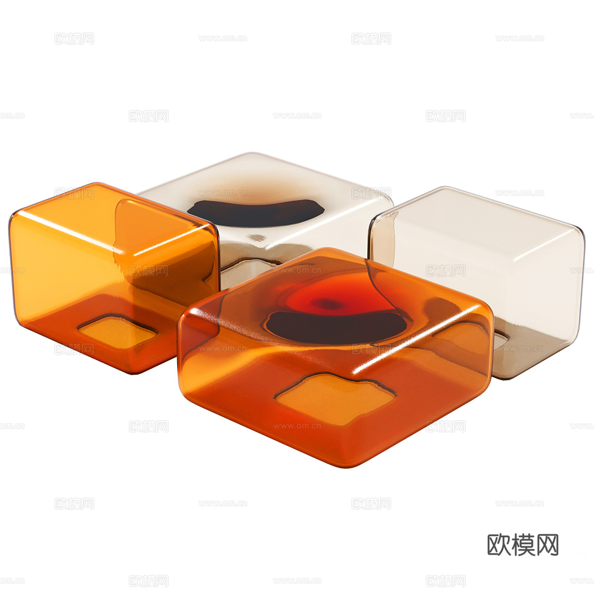 现代意式亚克力茶几3d模型