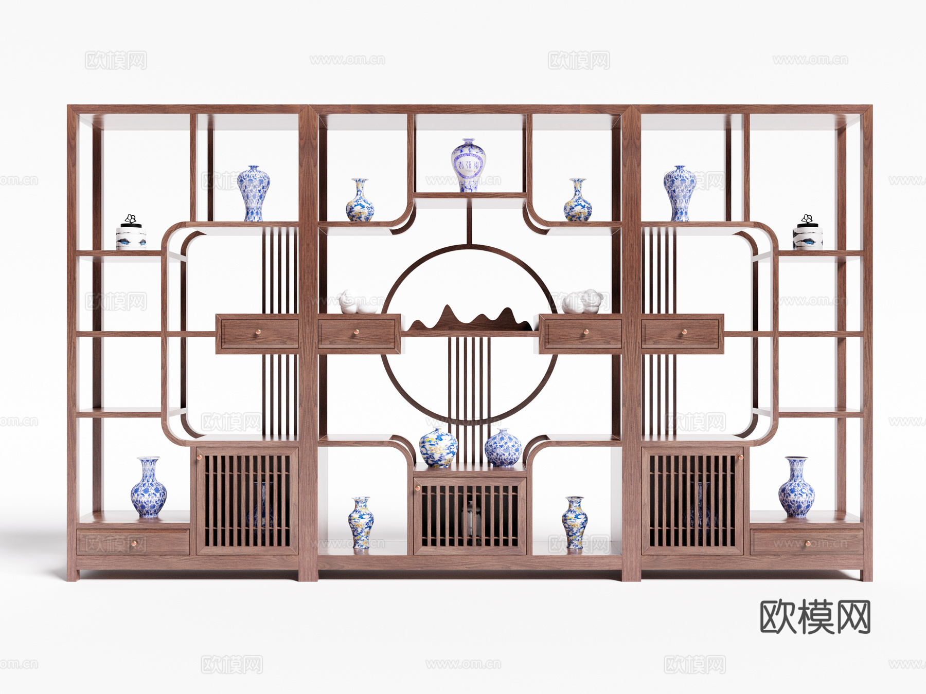 新中式博古架 装饰柜3d模型