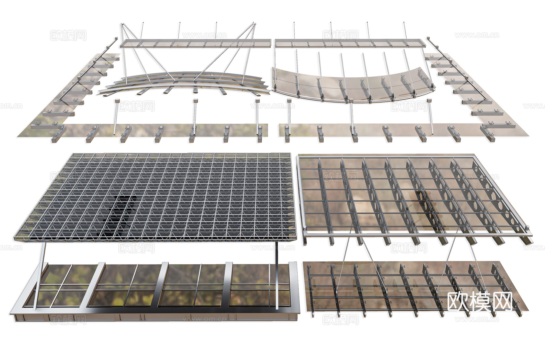 现代玻璃雨棚 钢结构雨棚 店铺门口遮雨棚 铝合金雨棚 钢结构3d模型