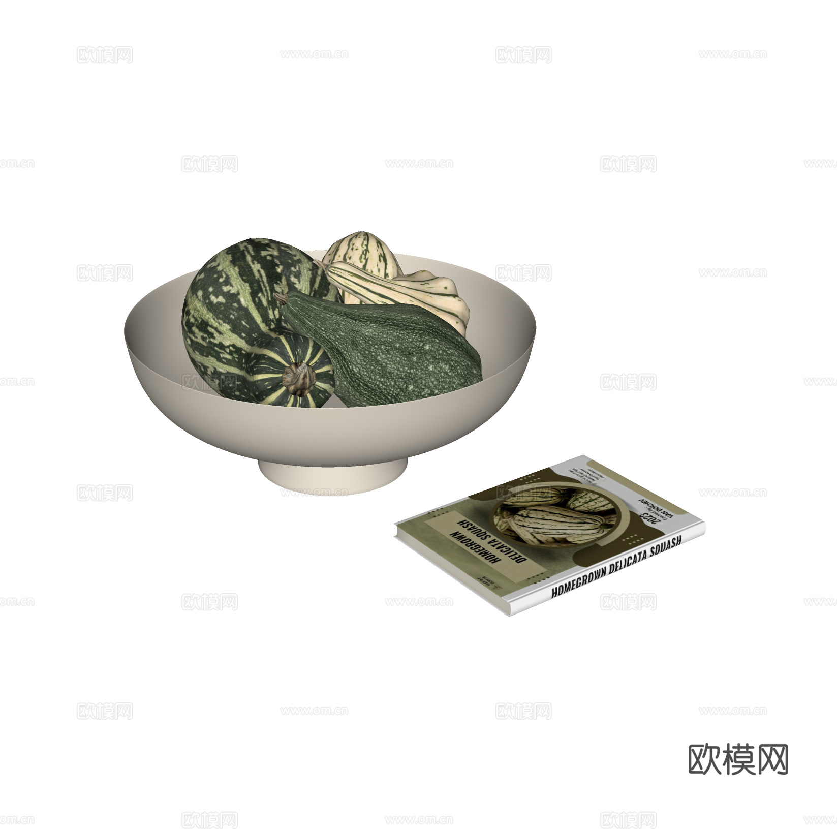 现代餐桌果盘摆件su模型