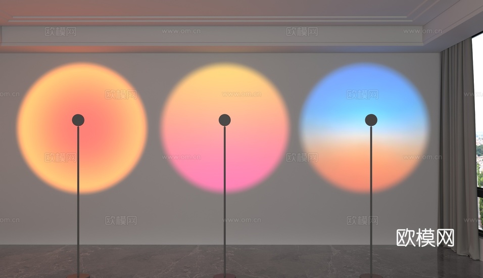 现代落地灯3d模型下载