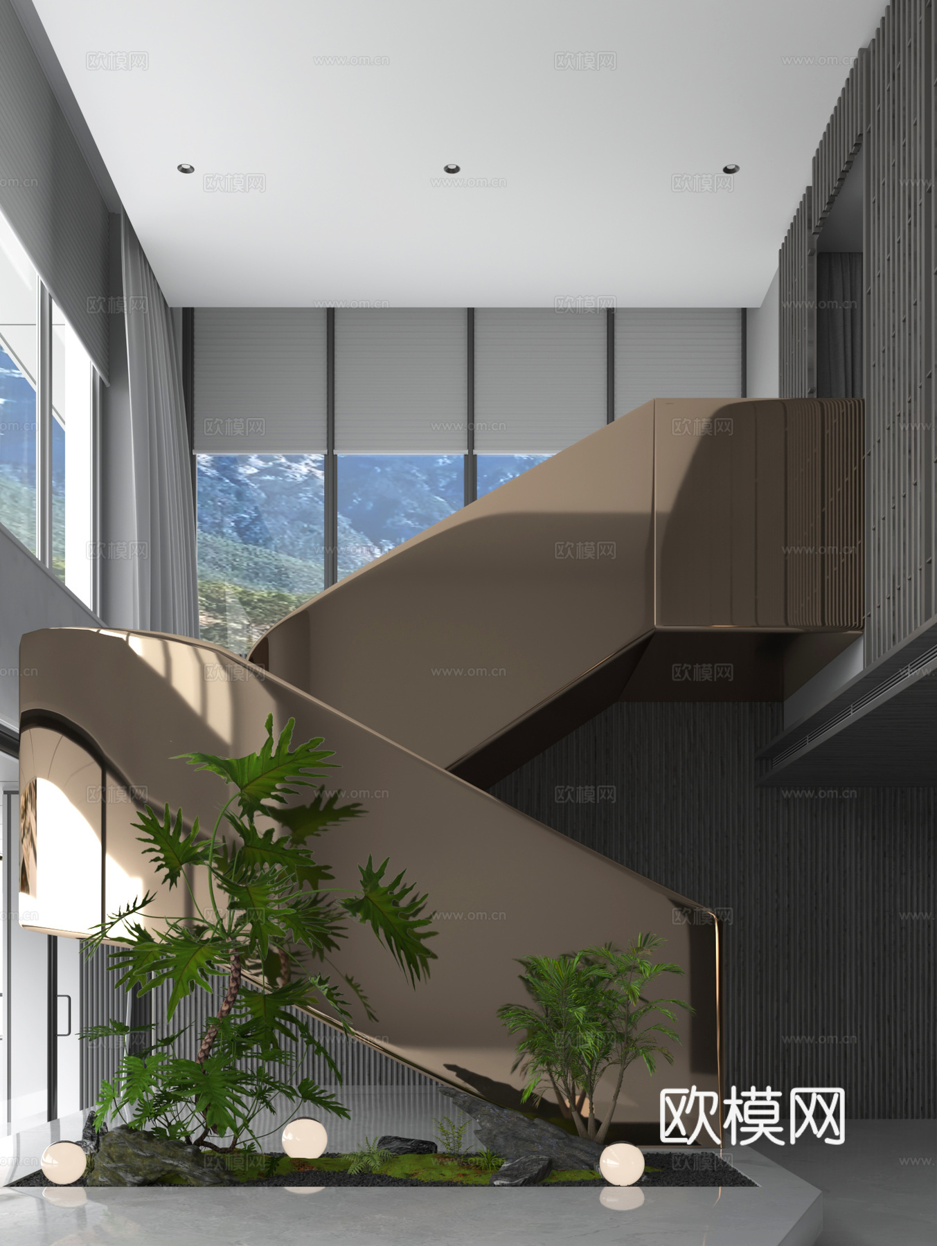 现代楼梯间3d模型