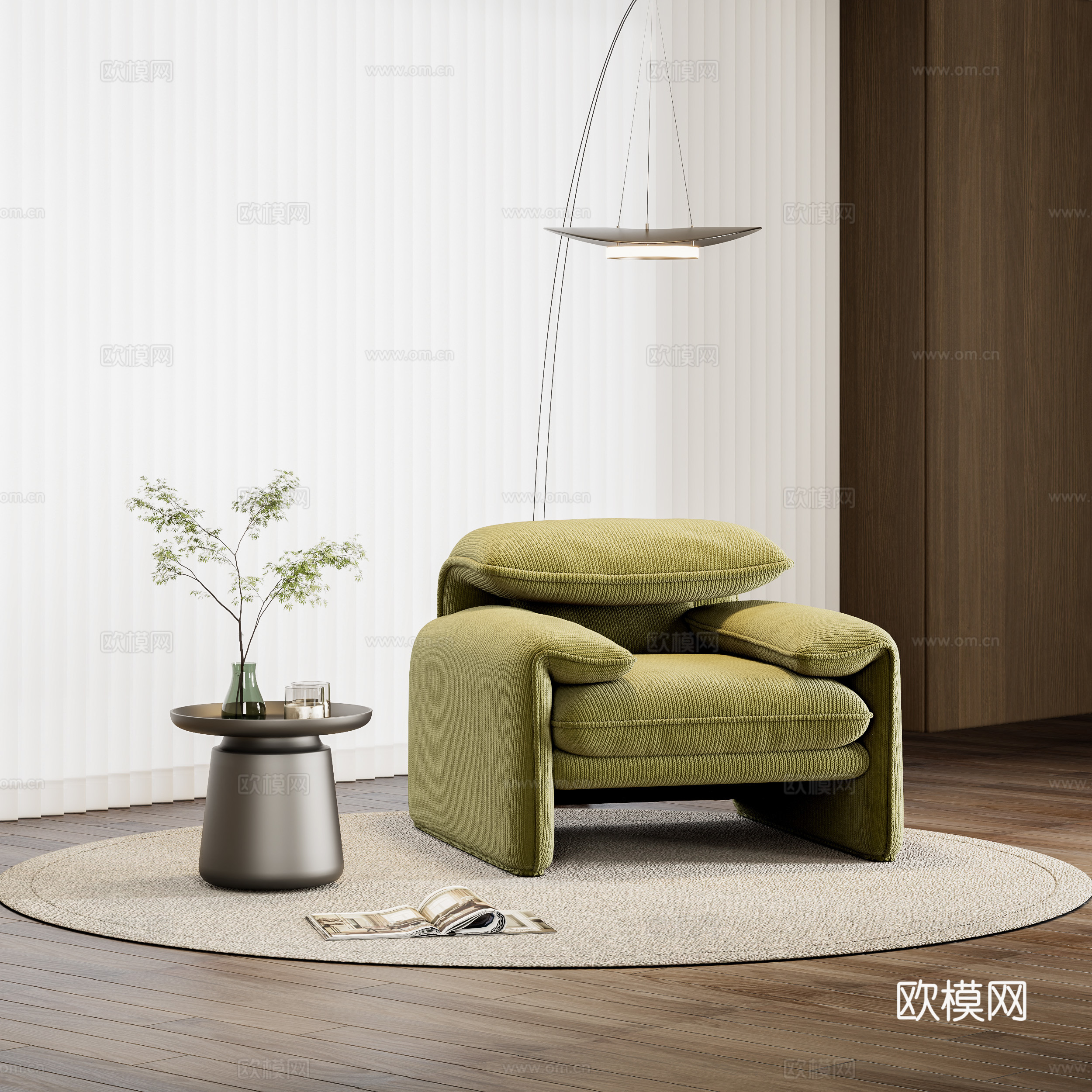 现代休闲椅su模型