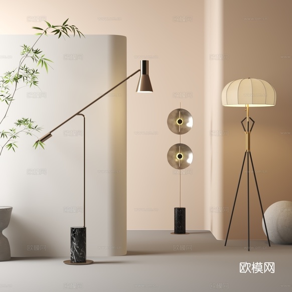 现代落地灯3d模型下载