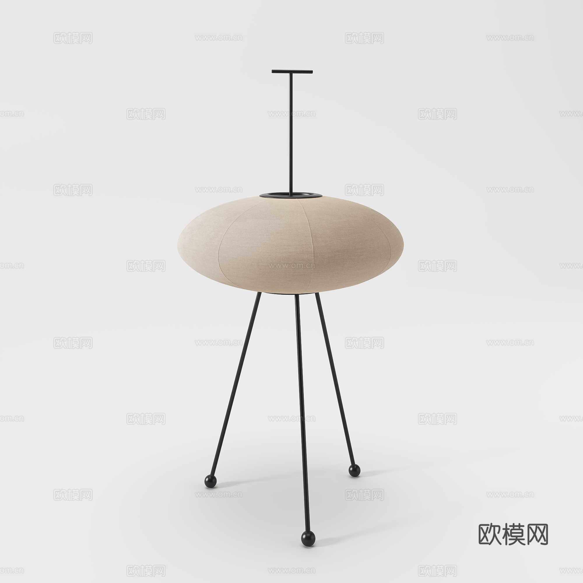 侘寂风复古落地灯3d模型
