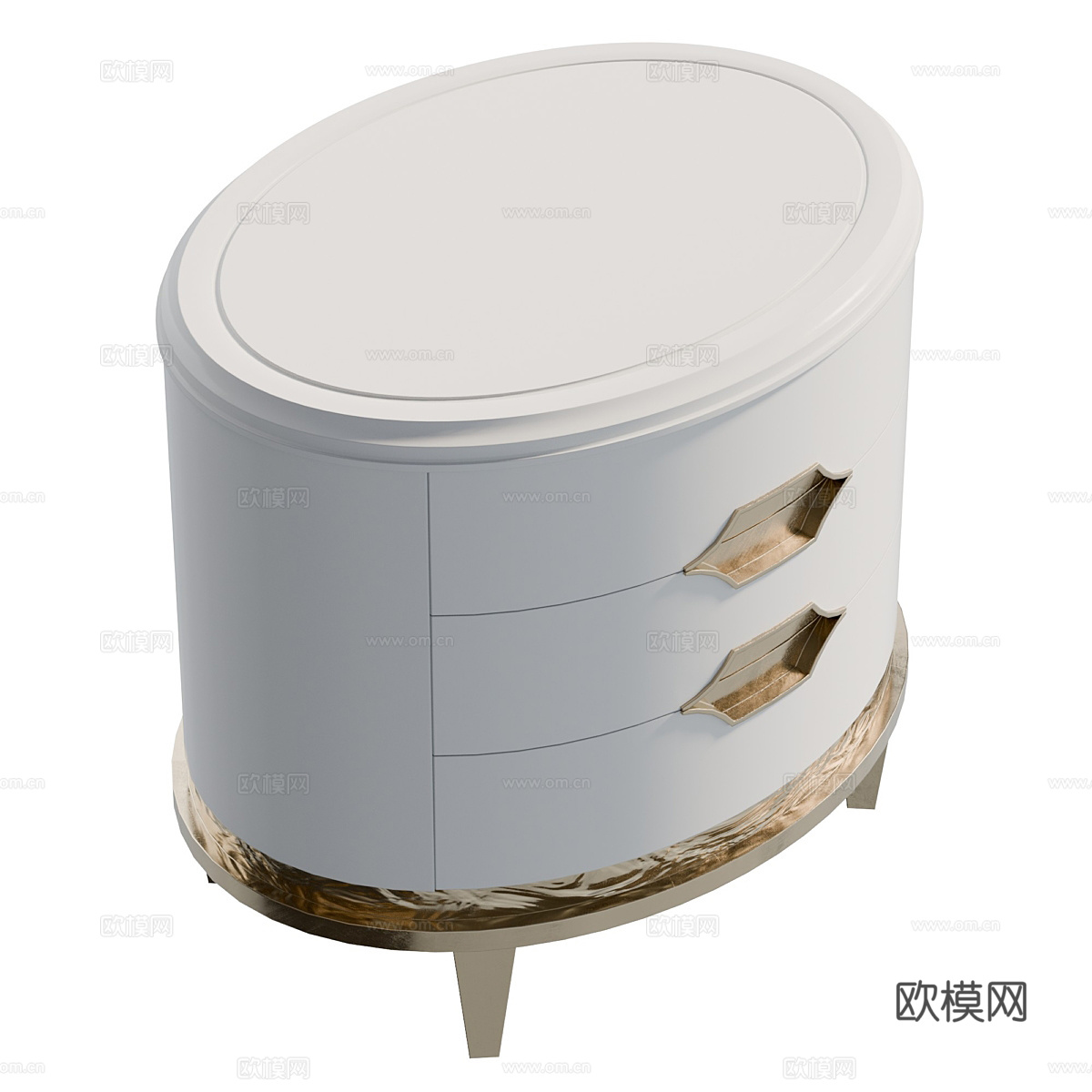 新中式 Caracole Adela 床头柜3d模型