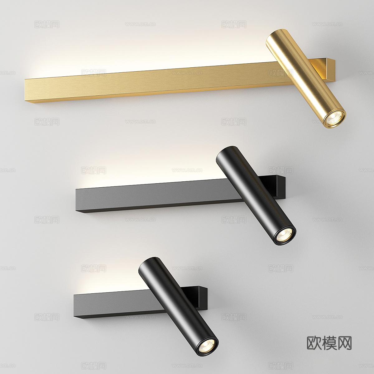 现代极简金属壁灯 阅读灯3d模型
