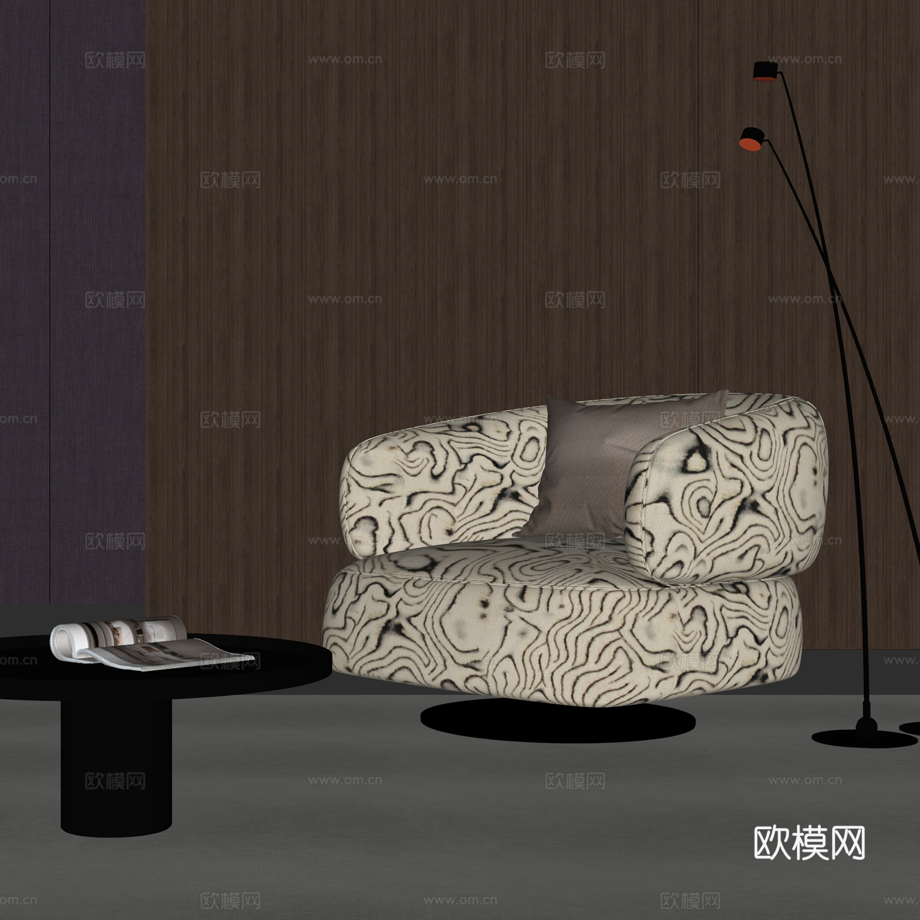 现代休闲椅su模型