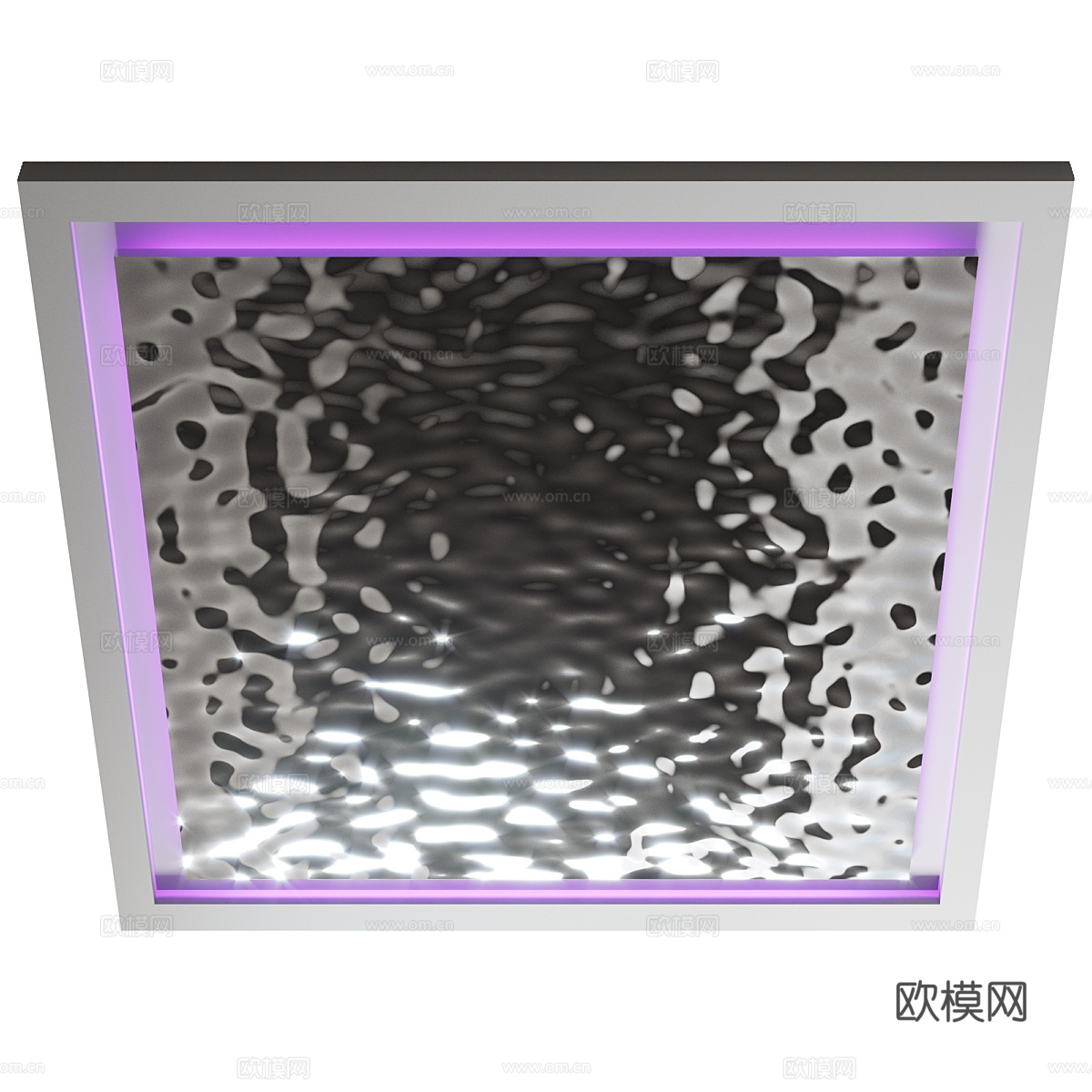 现代水波纹不锈钢板吊顶3d模型