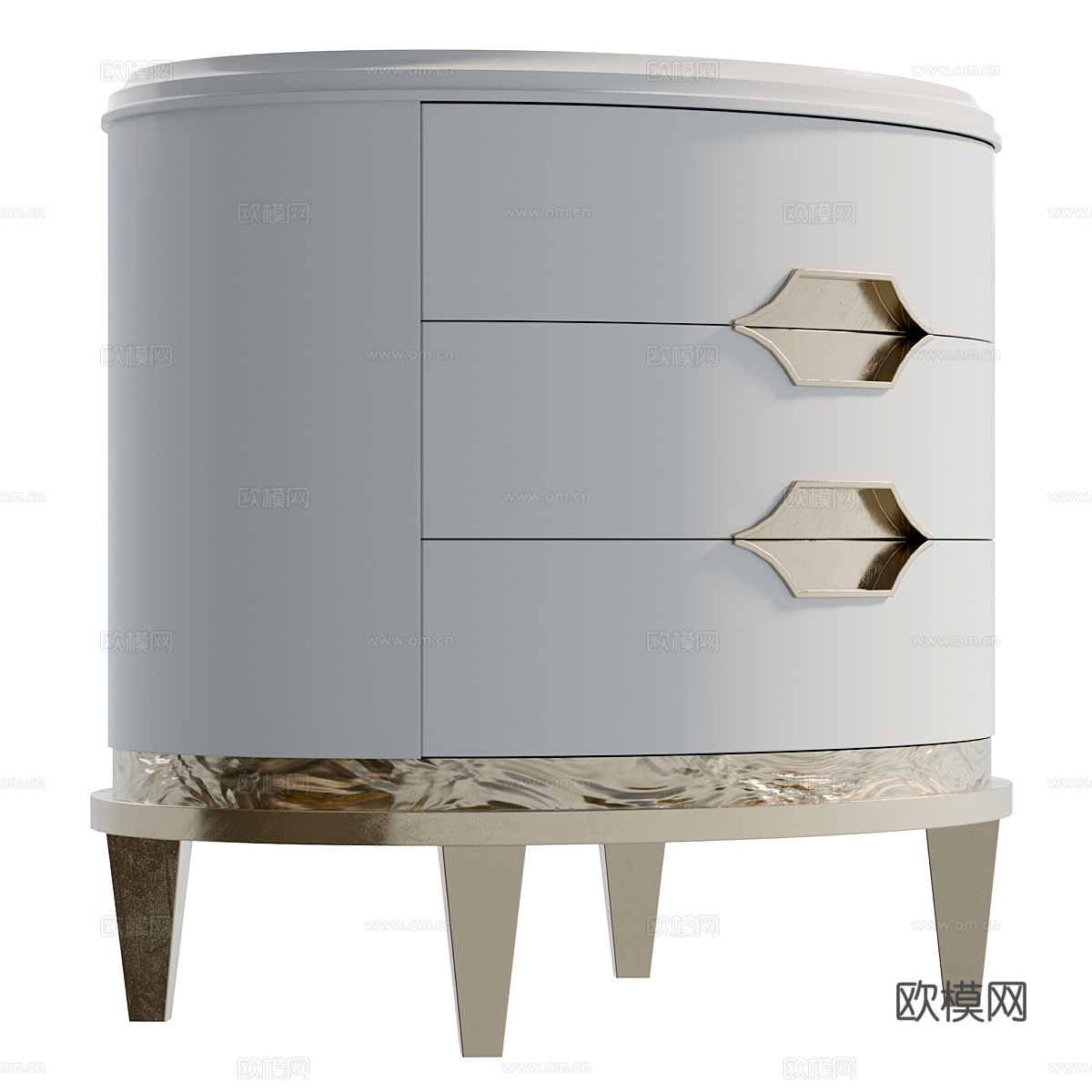 新中式 Caracole Adela 床头柜3d模型