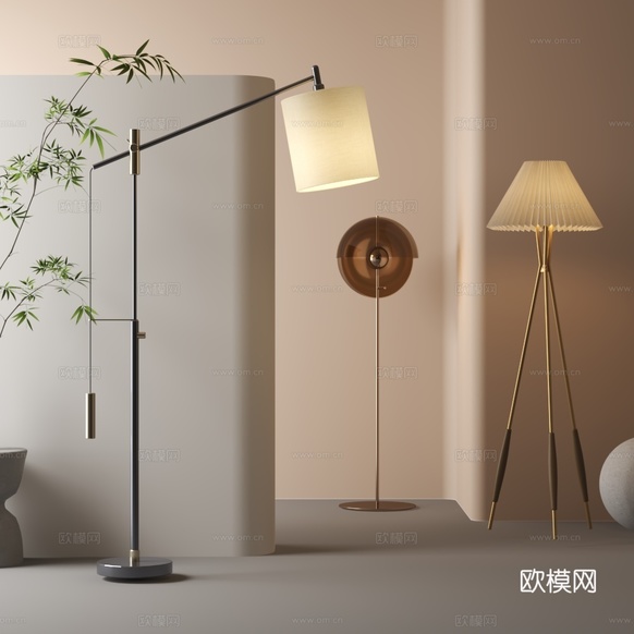 现代落地灯3d模型下载