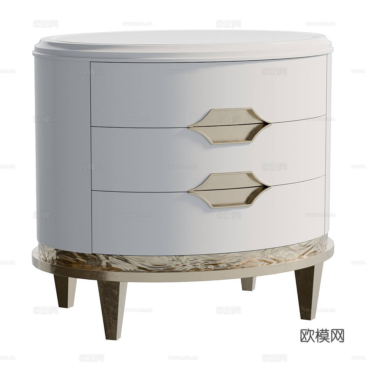 新中式 Caracole Adela 床头柜3d模型