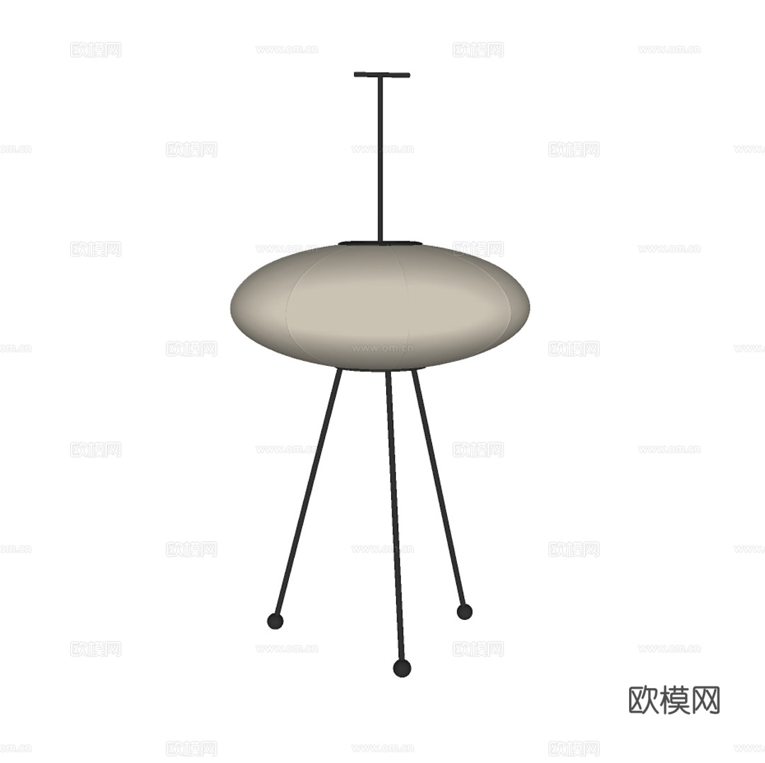 侘寂风复古落地灯su模型