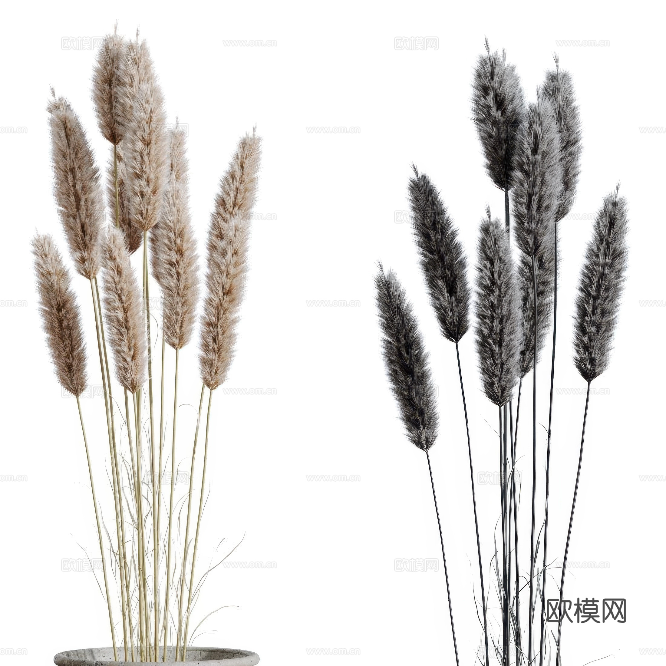 新中式侘寂花瓶花艺 干花3d模型