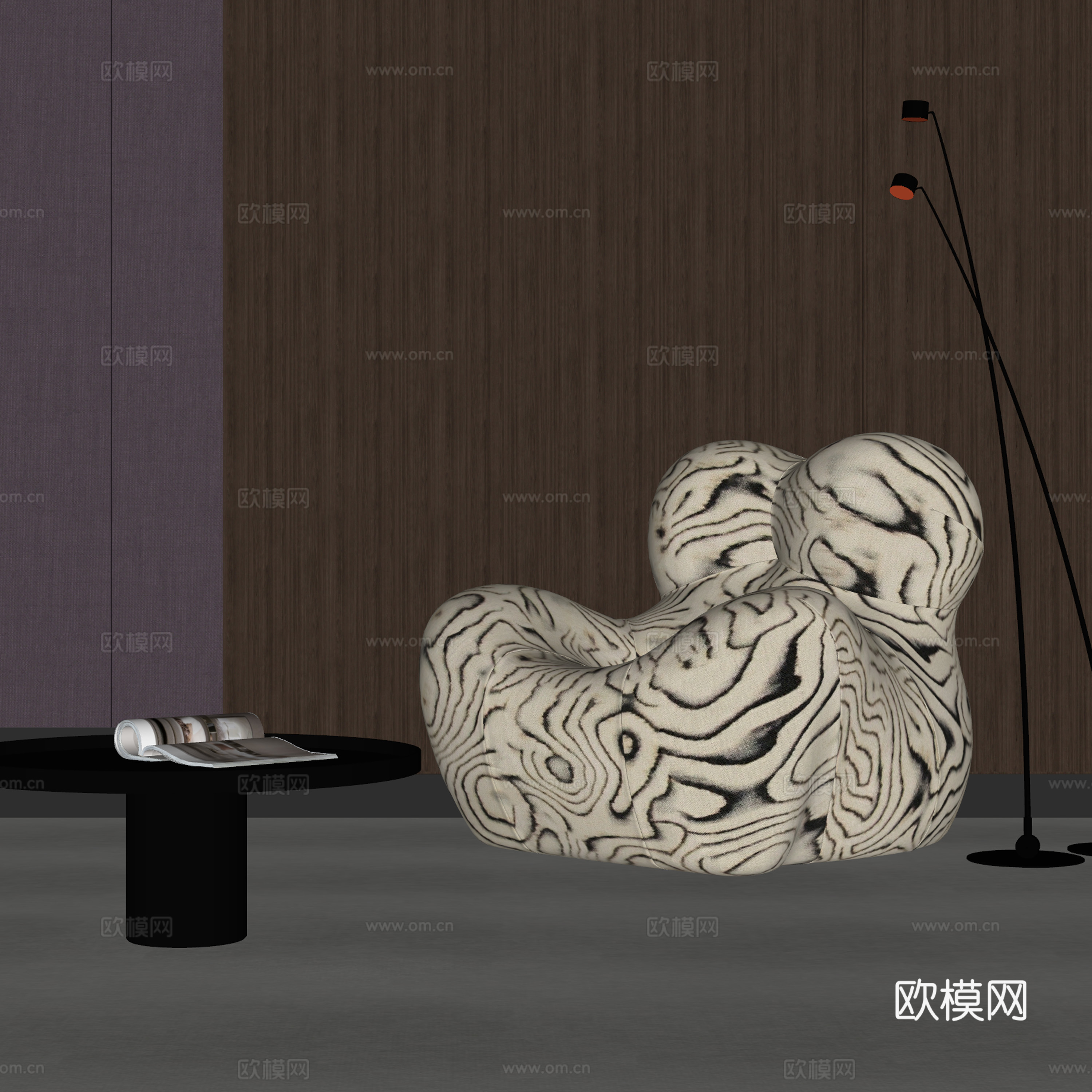 现代懒人沙发su模型
