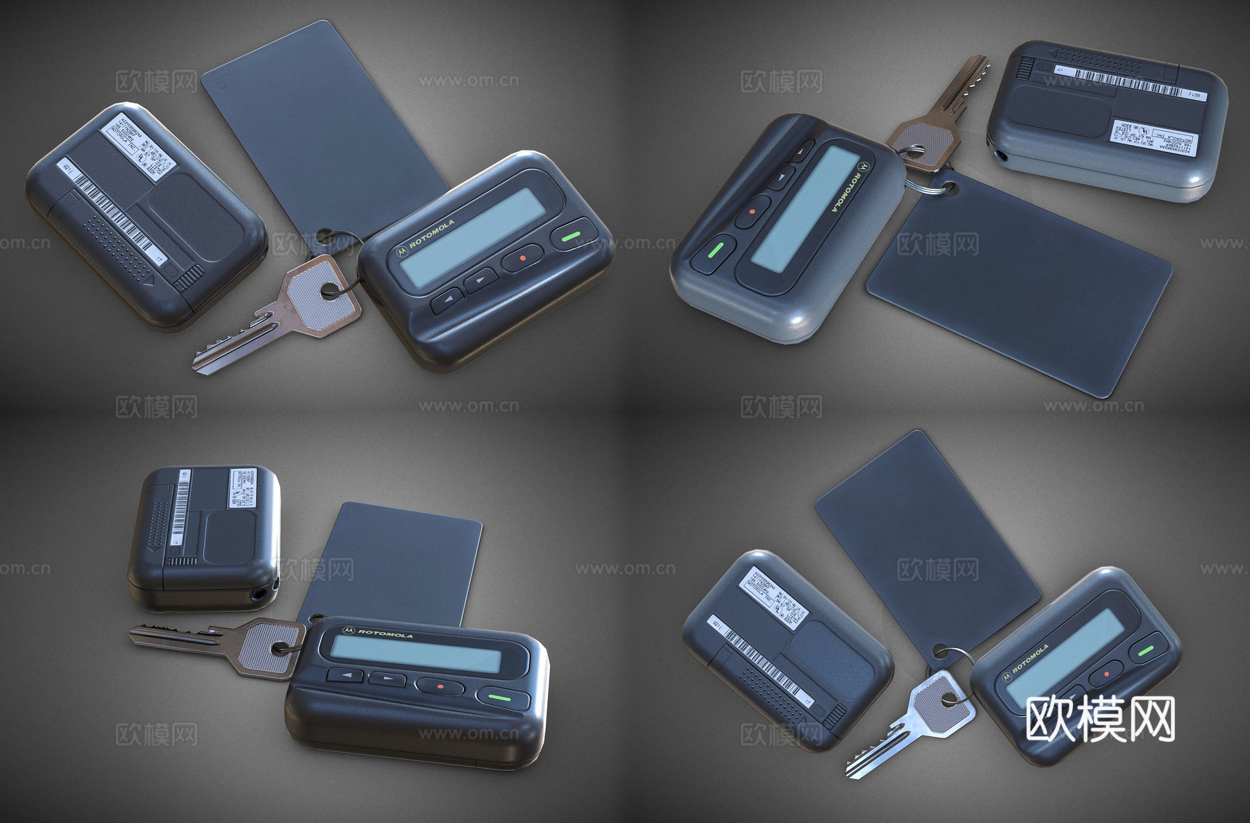复古摩托罗拉传呼机 摩托罗拉BB机 老式传呼机 要是卡片传呼3d模型