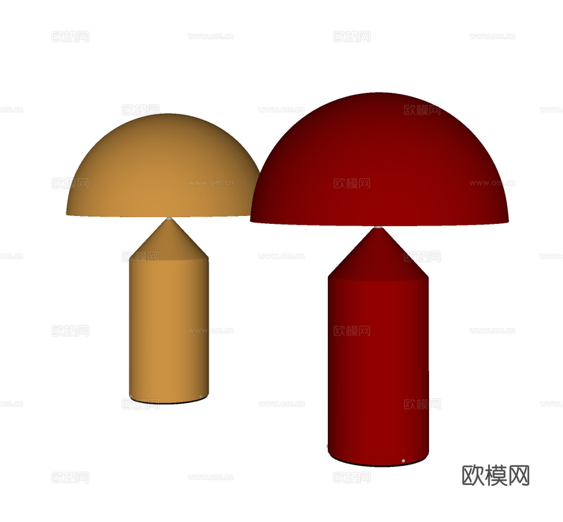 现代简约蘑菇台灯su模型