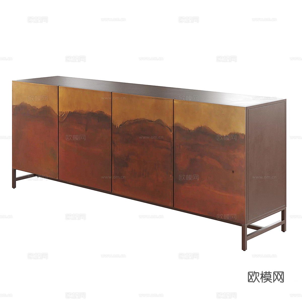 新中式轻奢电视柜 边柜3d模型