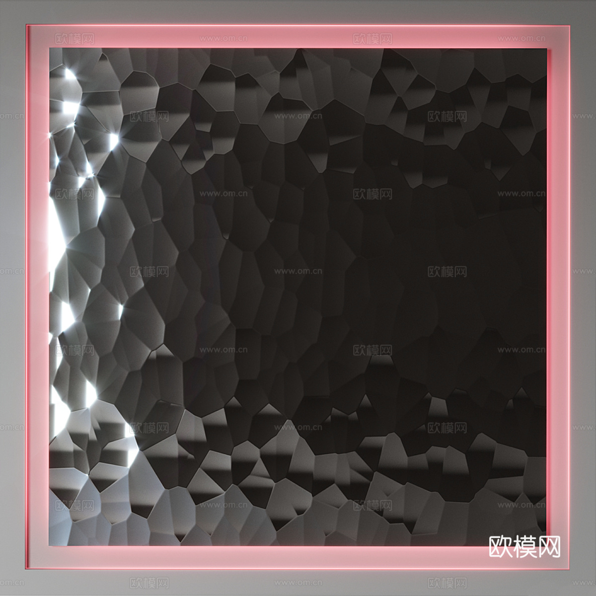 现代水波纹不锈钢板吊顶3d模型