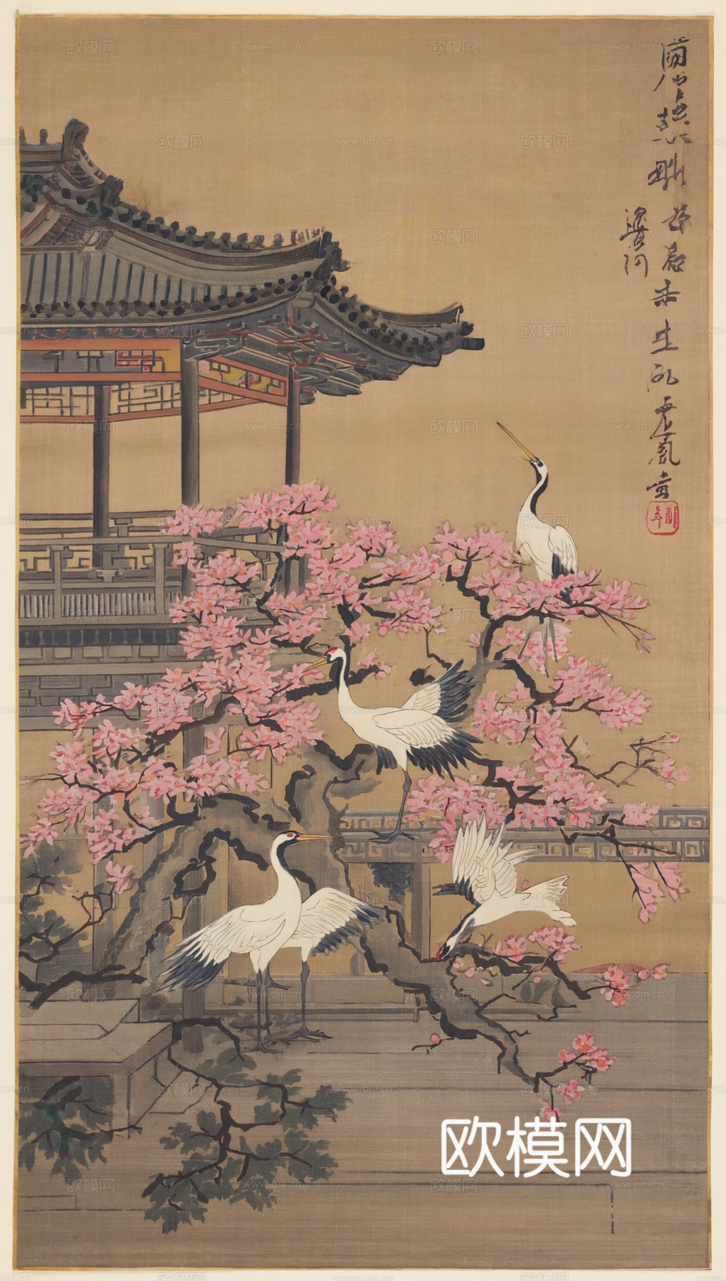 新中式中式挂画 水墨画 国画 建筑 中国风下载