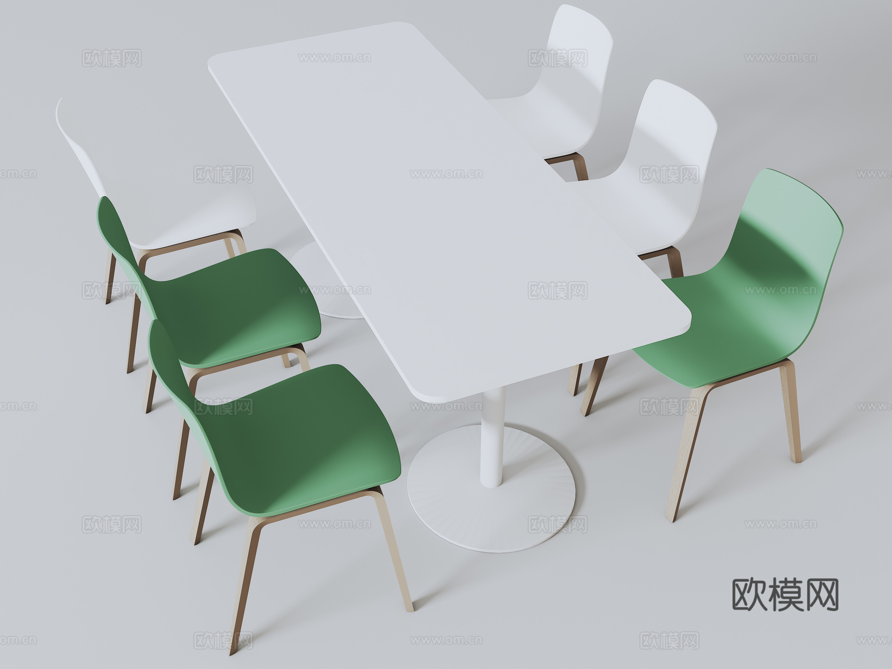 食堂桌椅组合  洽谈桌椅3d模型