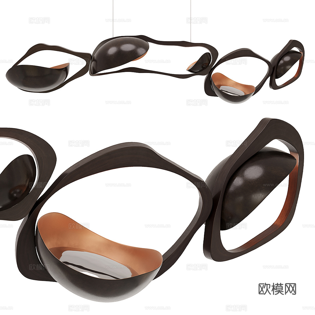 新中式轻奢 Muscularity 枝形吊灯3d模型