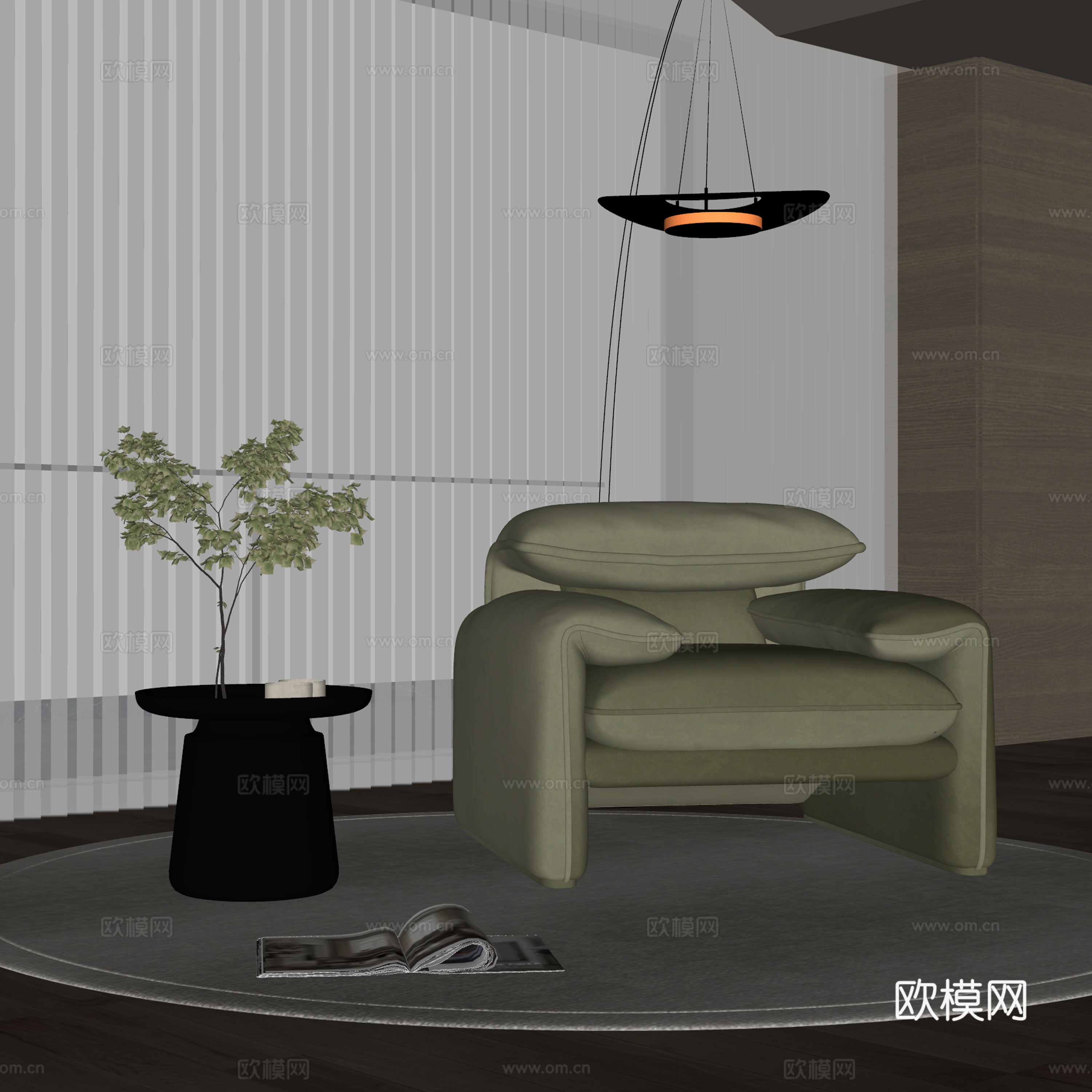 现代休闲椅su模型