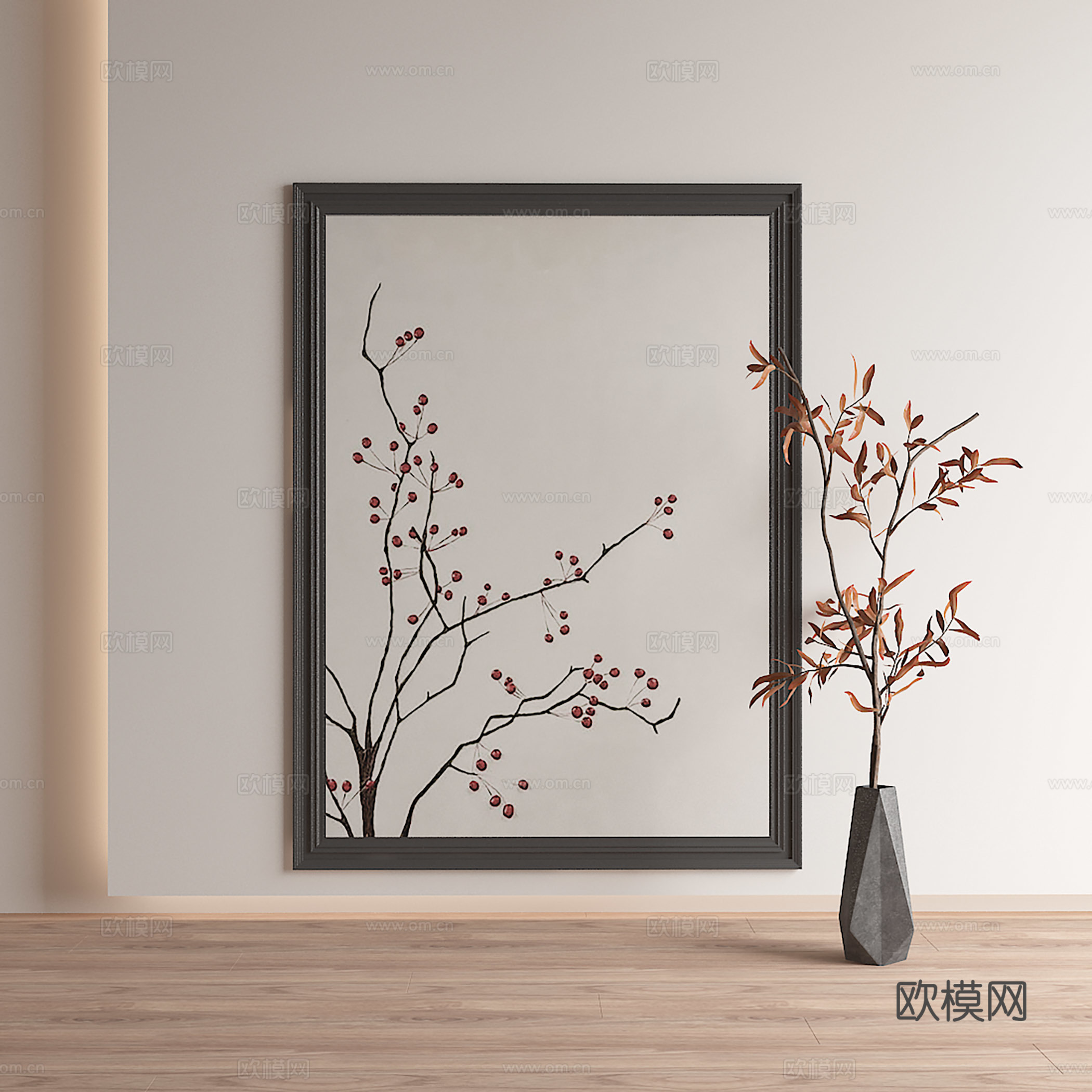新中式装饰画3d模型