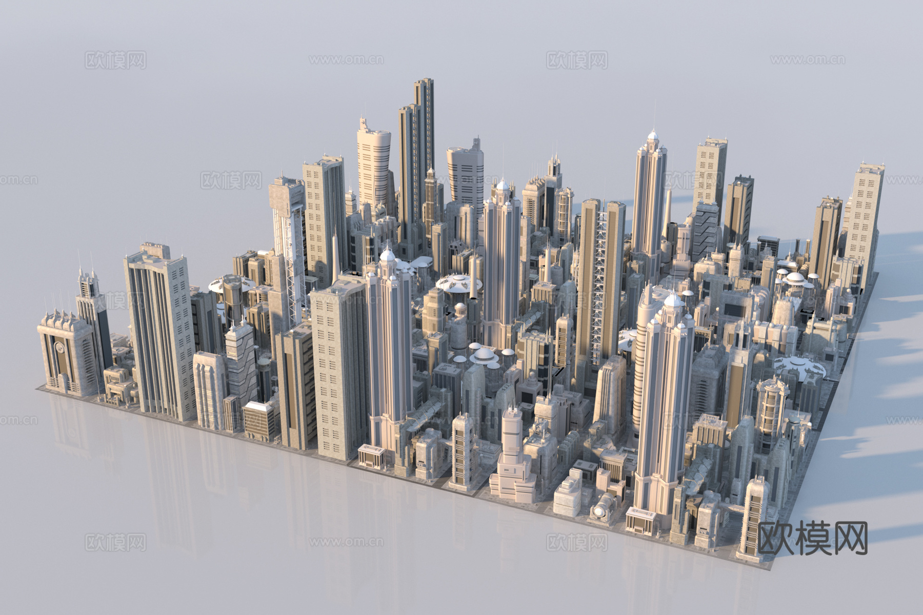 现代科幻未来城市3d模型
