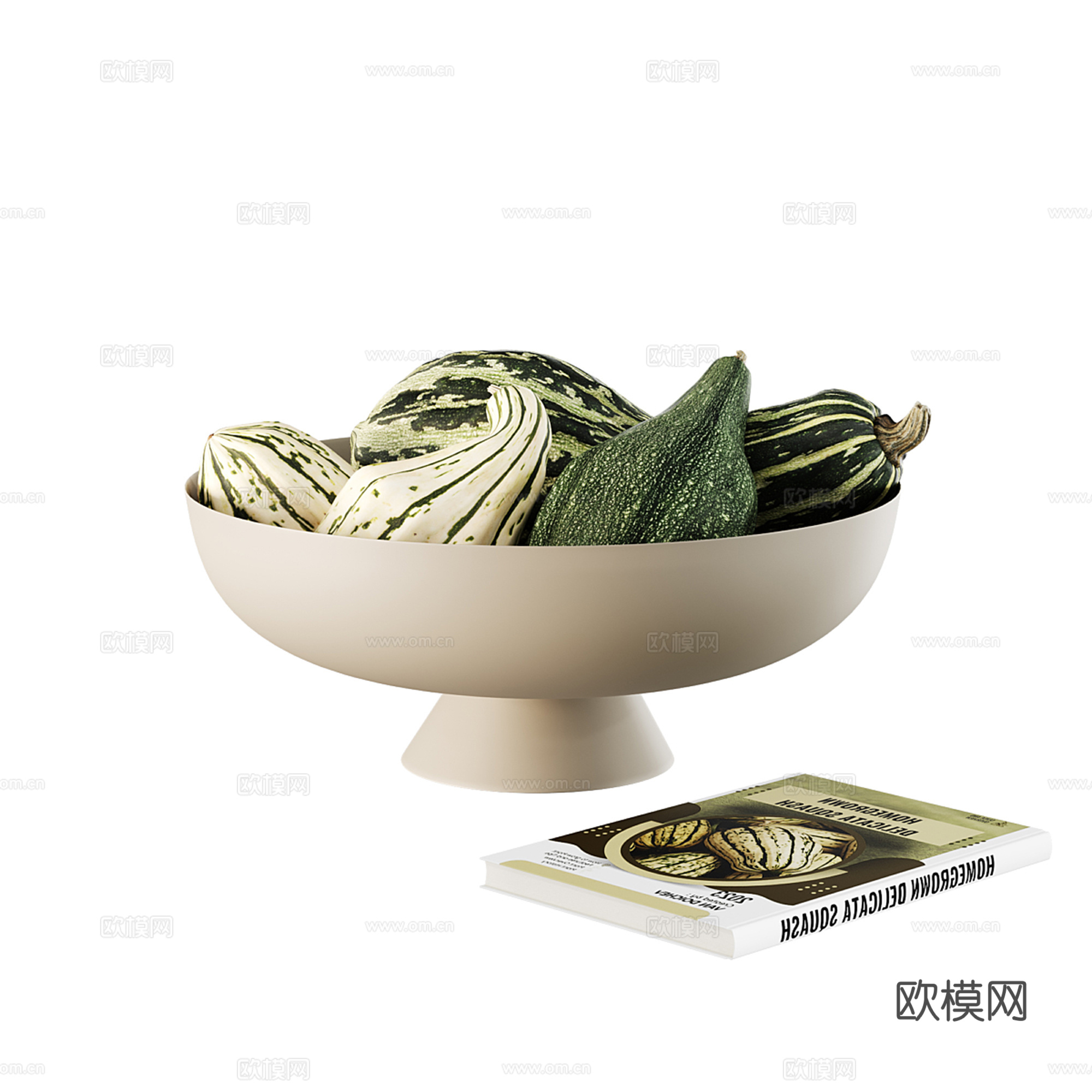 现代餐桌果盘摆件su模型