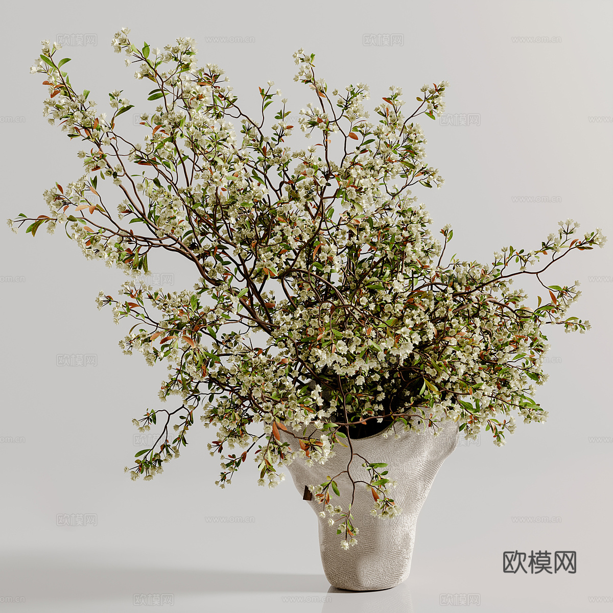 新中式侘寂花瓶花艺3d模型