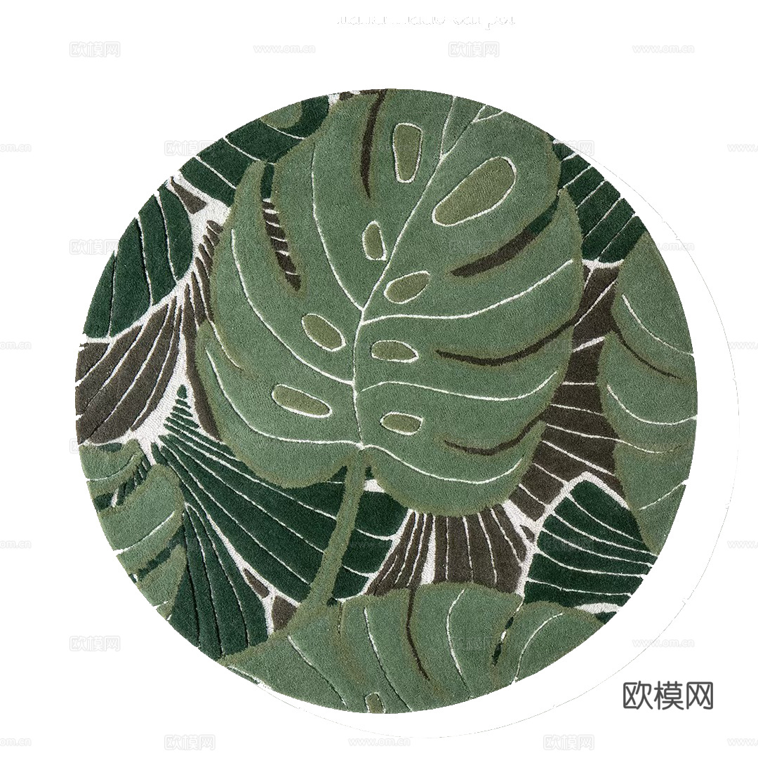 现代风植物印花地毯