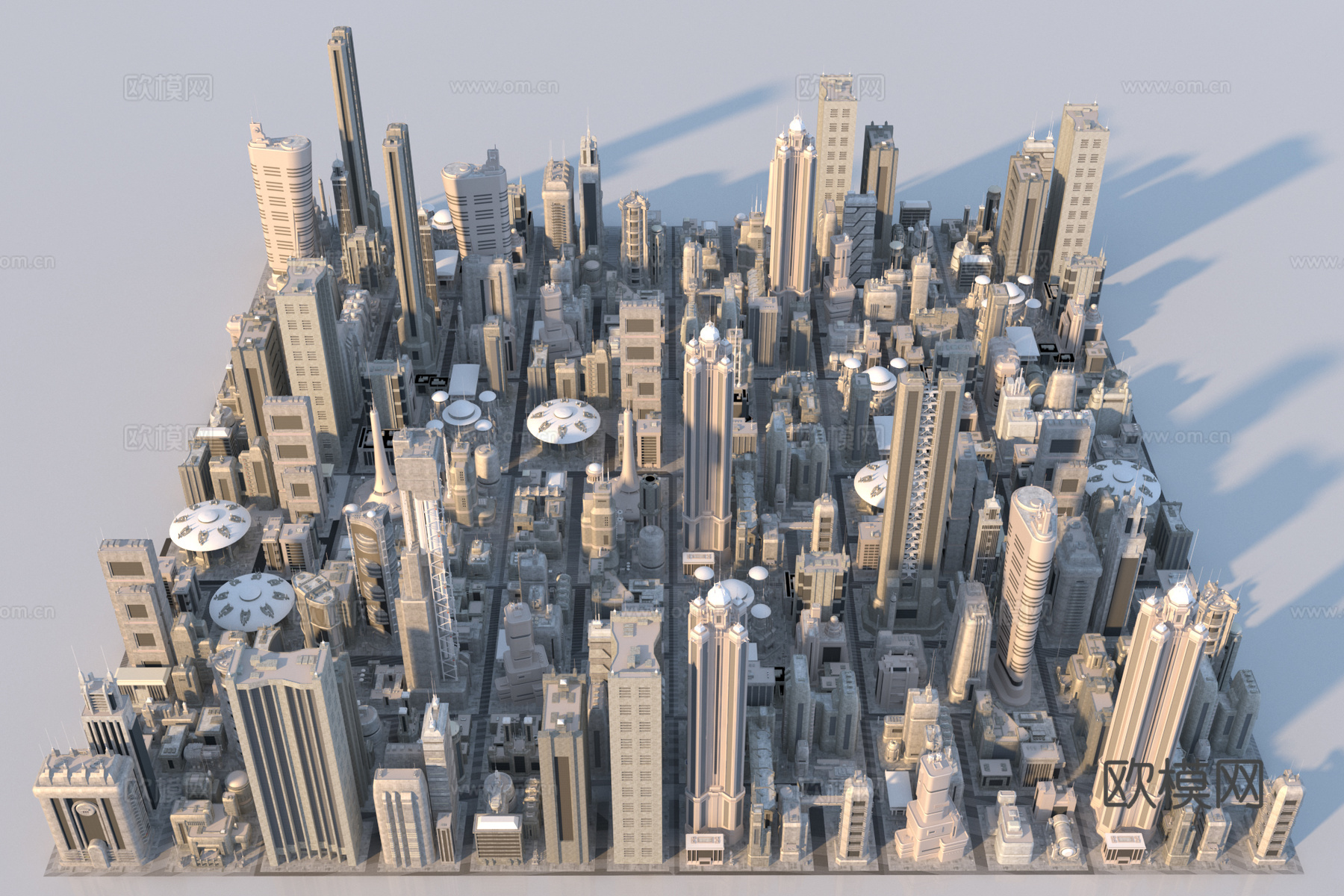 现代科幻未来城市3d模型