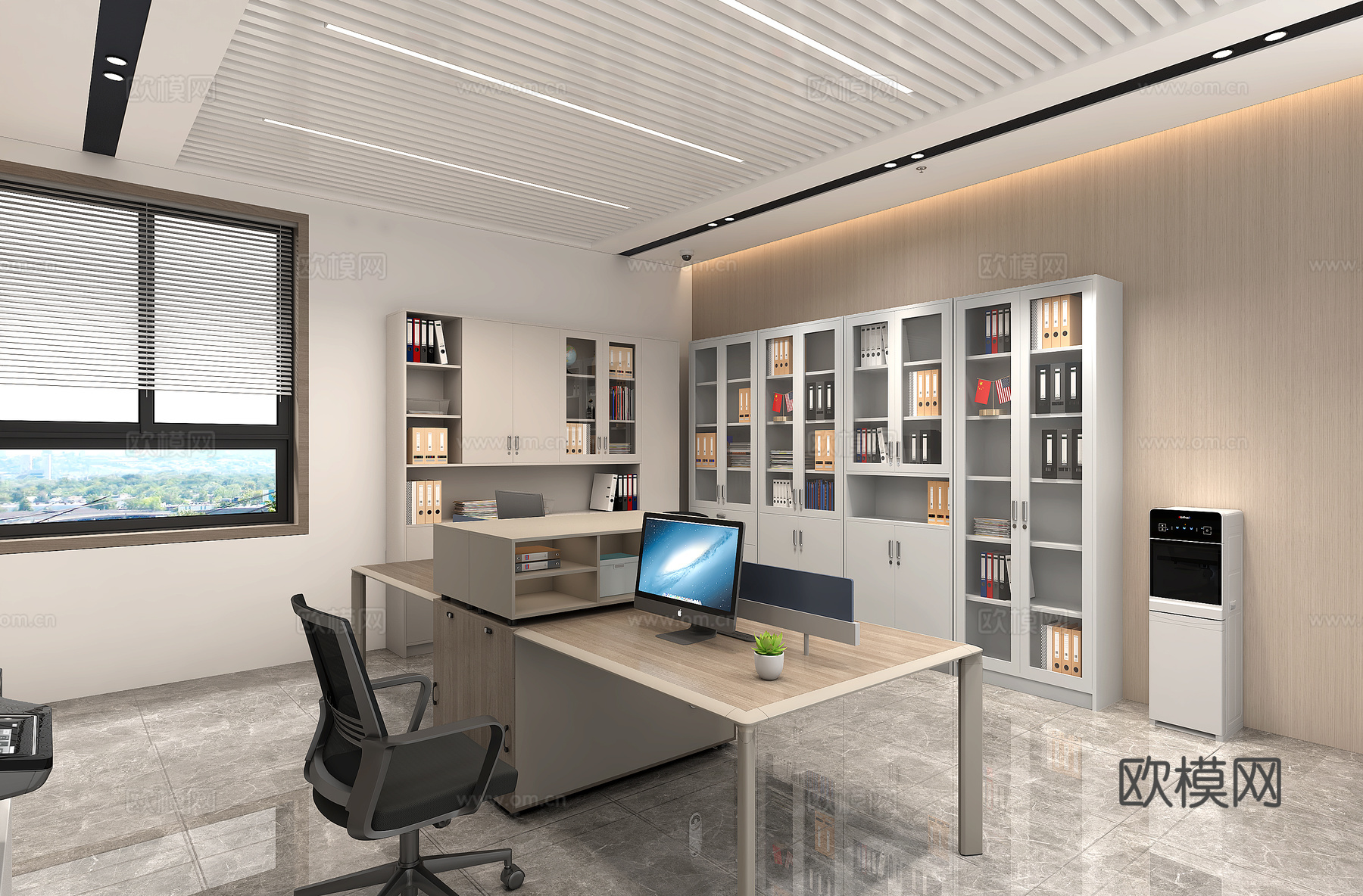 办公室财务室文件柜打印机su模型