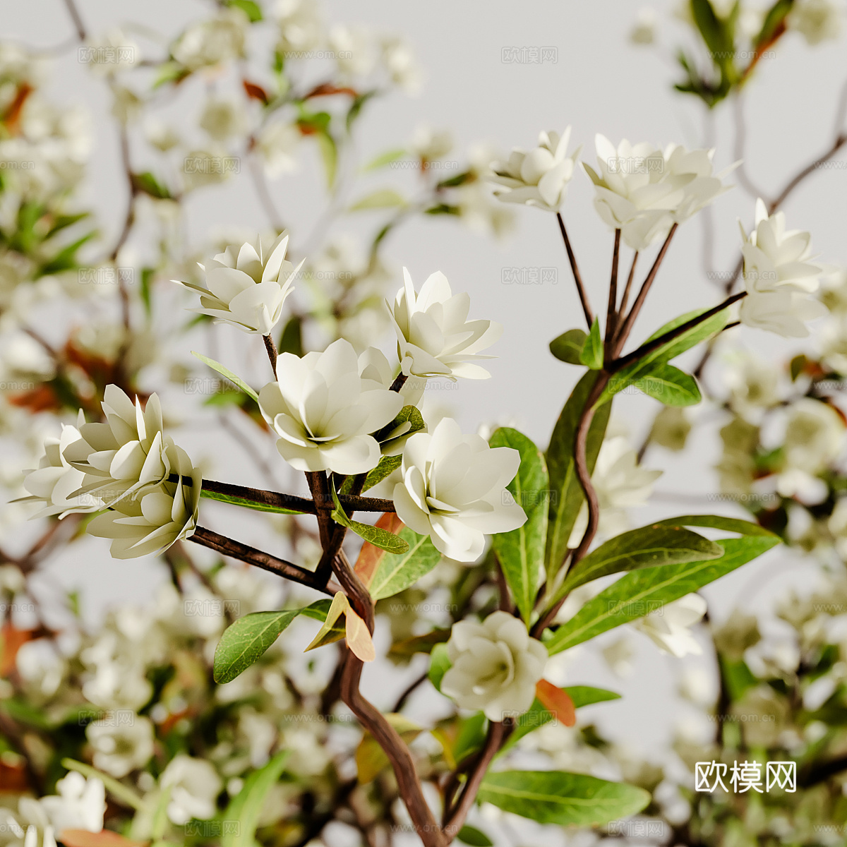 新中式侘寂花瓶花艺3d模型