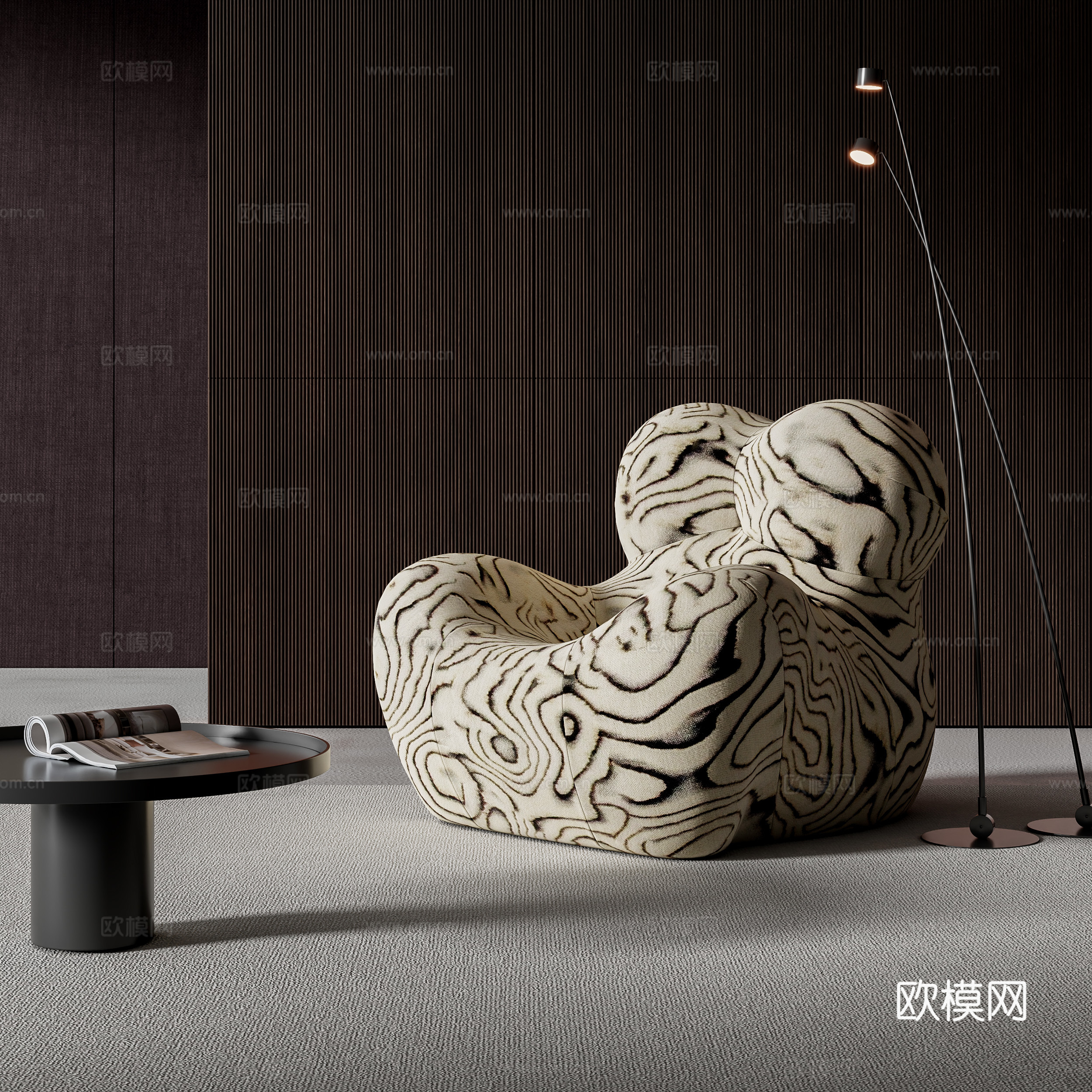现代懒人沙发3d模型