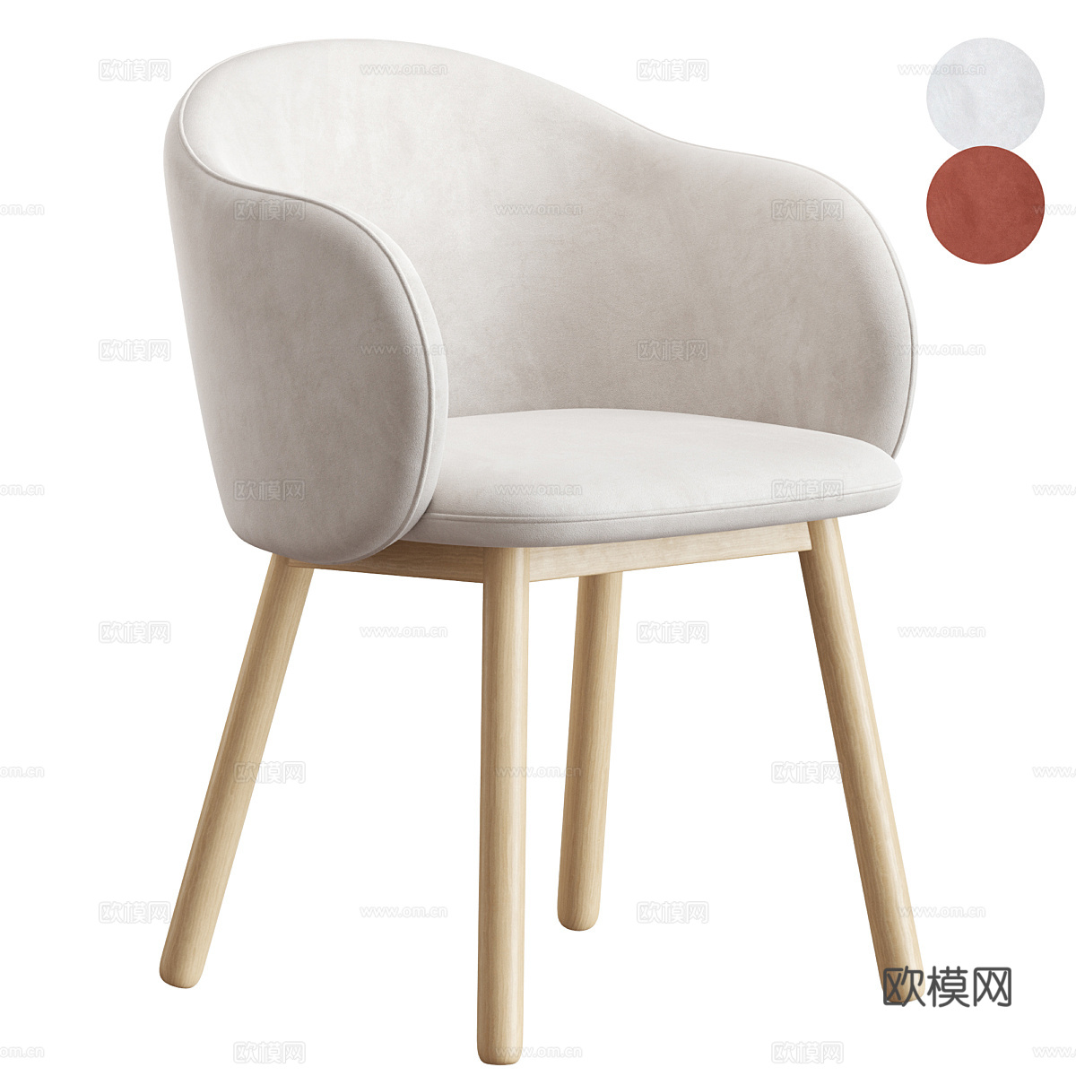 现代奶油风 Lover Artu 椅子3d模型