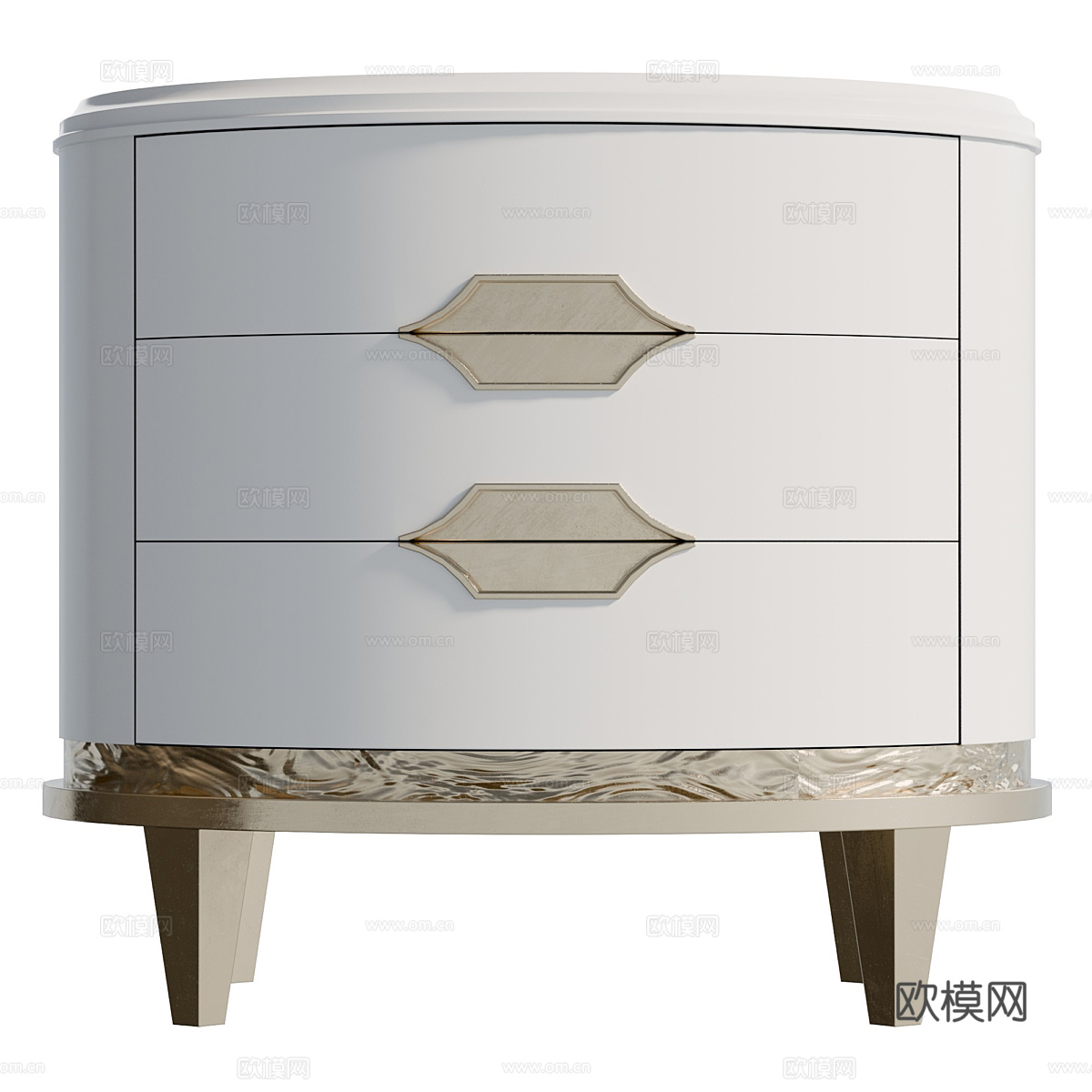 新中式 Caracole Adela 床头柜3d模型
