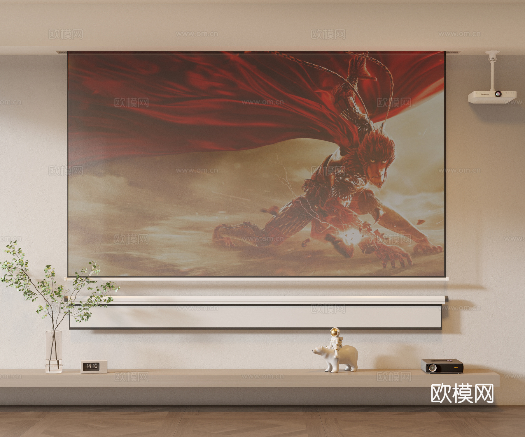 投影仪 投影设备 幕布3d模型