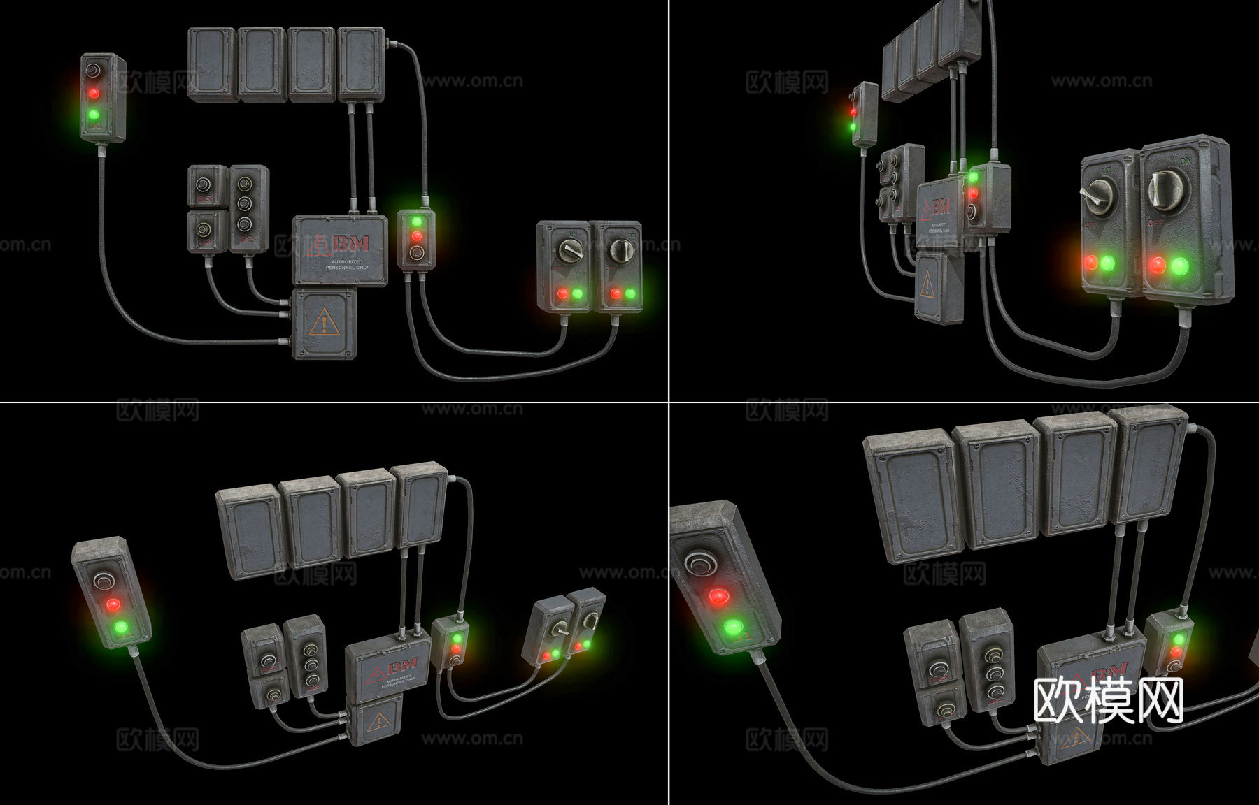 复古工业设备开关 老式电源开关 电器工业开关 电闸开关 旋钮3d模型