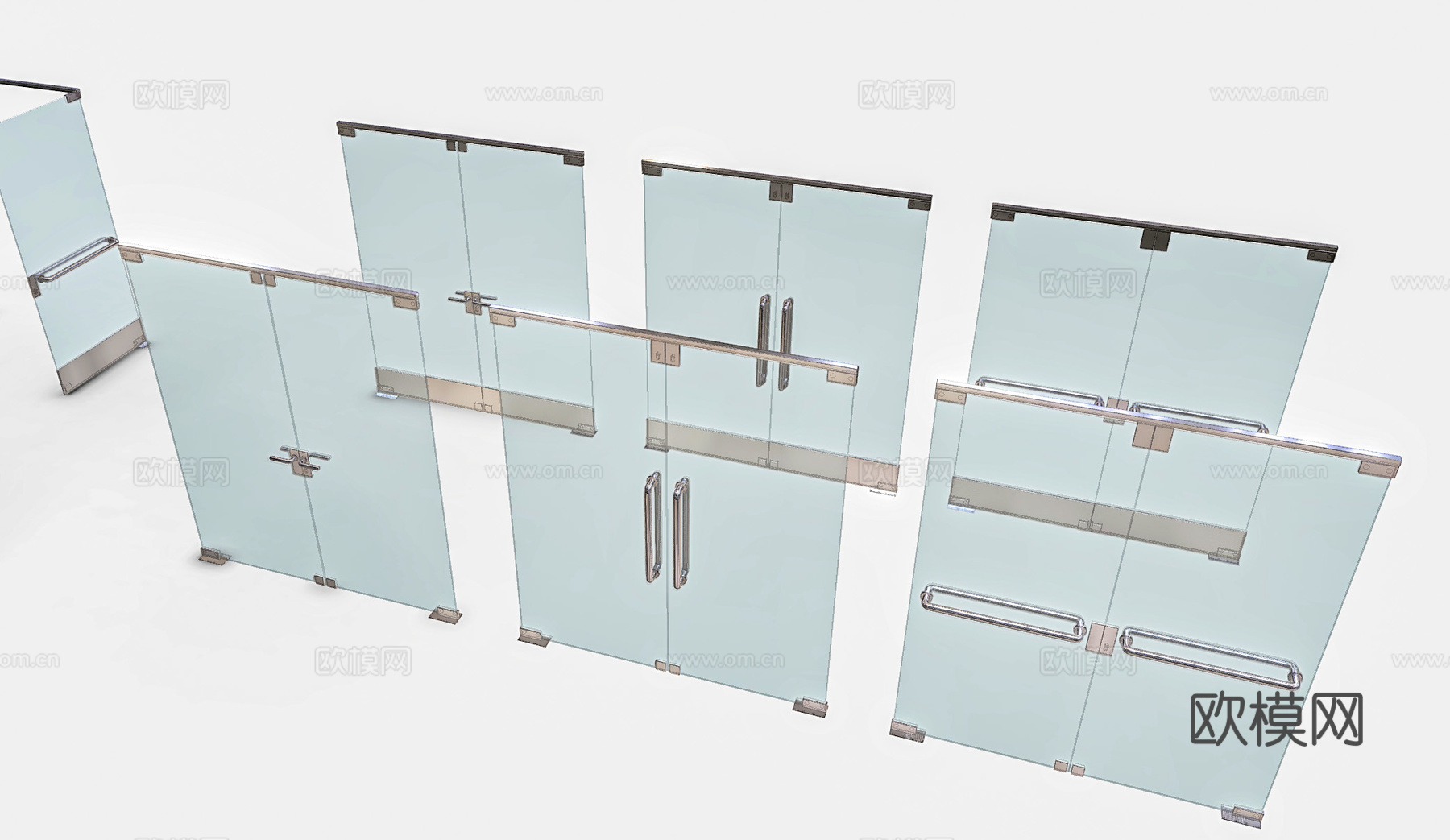 现代玻璃门 办公室单开玻璃门 玻璃单开门 淋浴间玻璃门  办3d模型