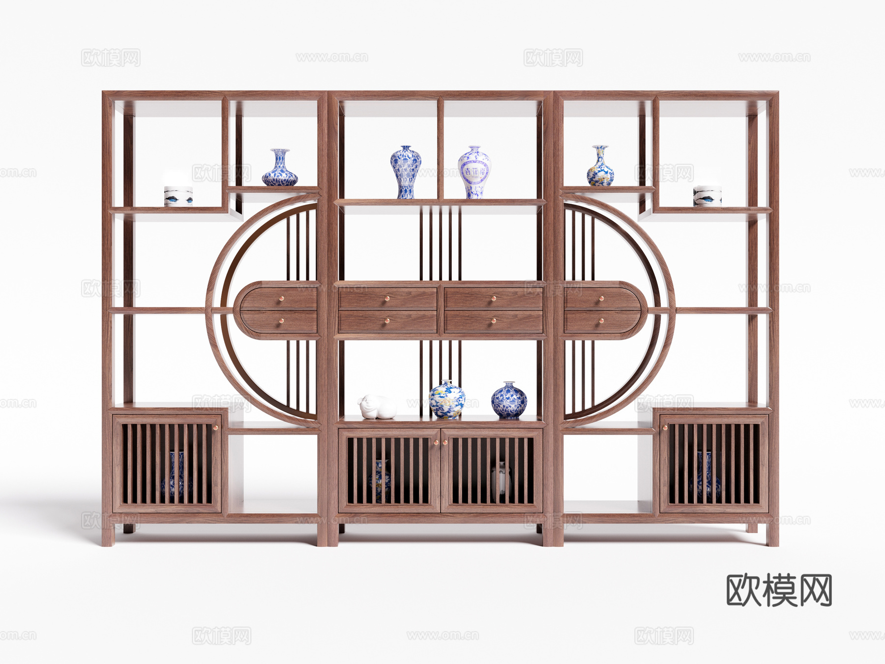 新中式博古架 装饰柜3d模型