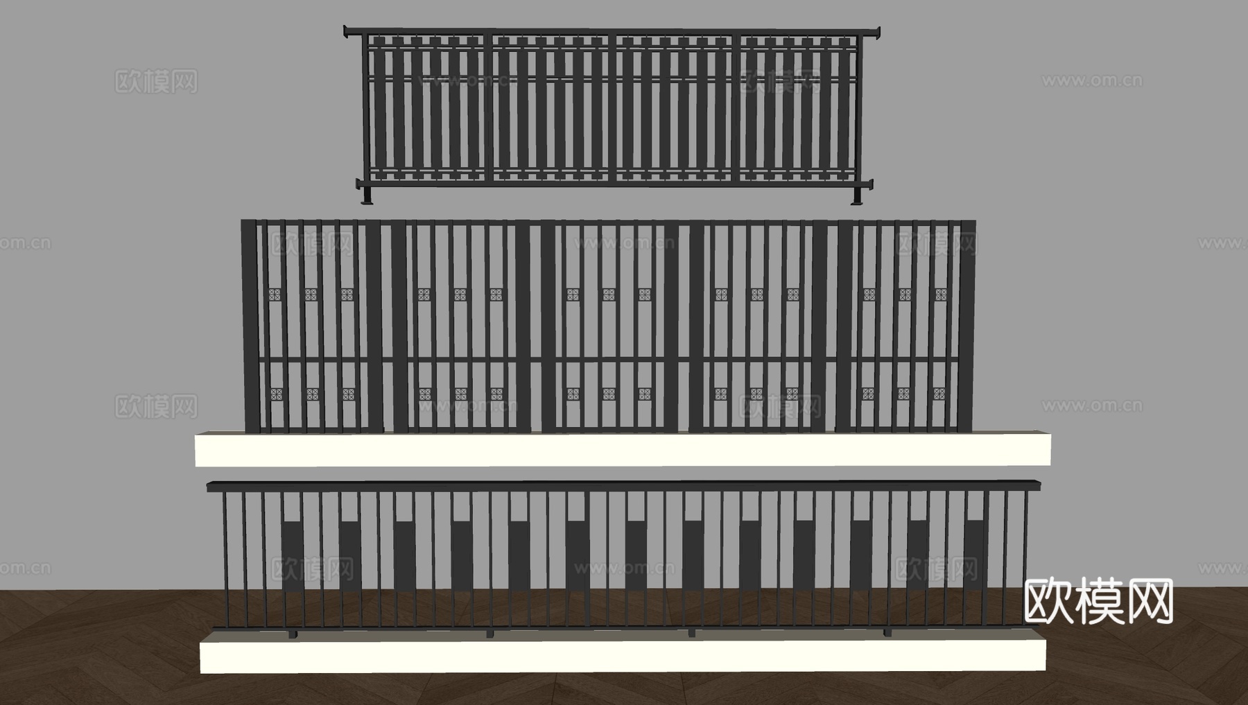 铁艺围栏护栏栏杆su模型