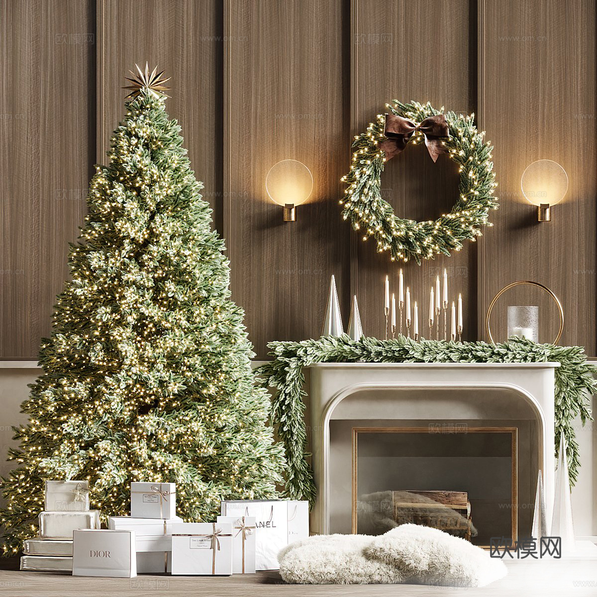 壁炉3d模型下载