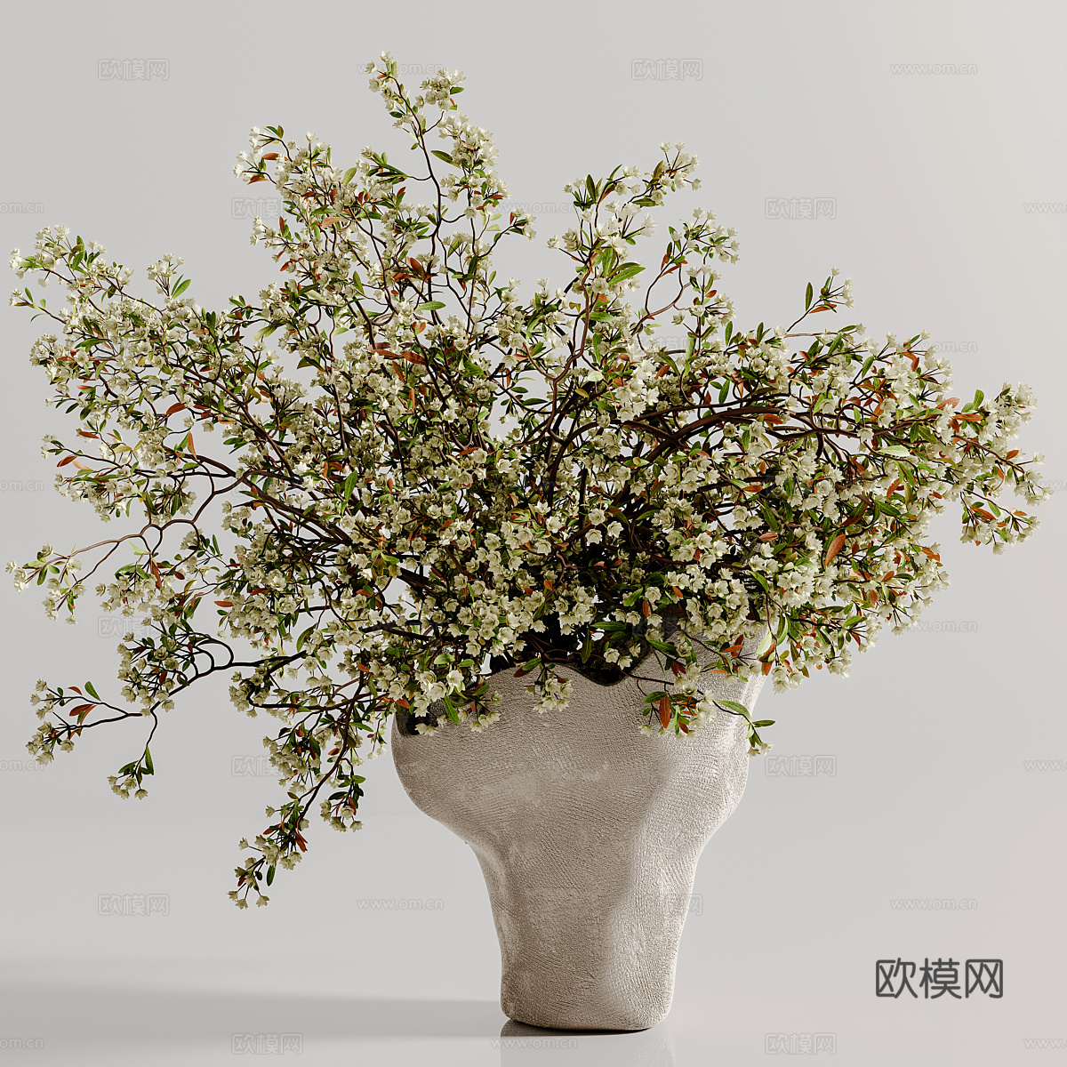 新中式侘寂花瓶花艺3d模型