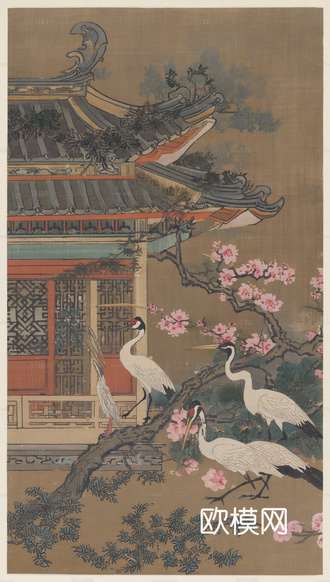 新中式中式挂画 水墨画 国画 建筑 中国风下载