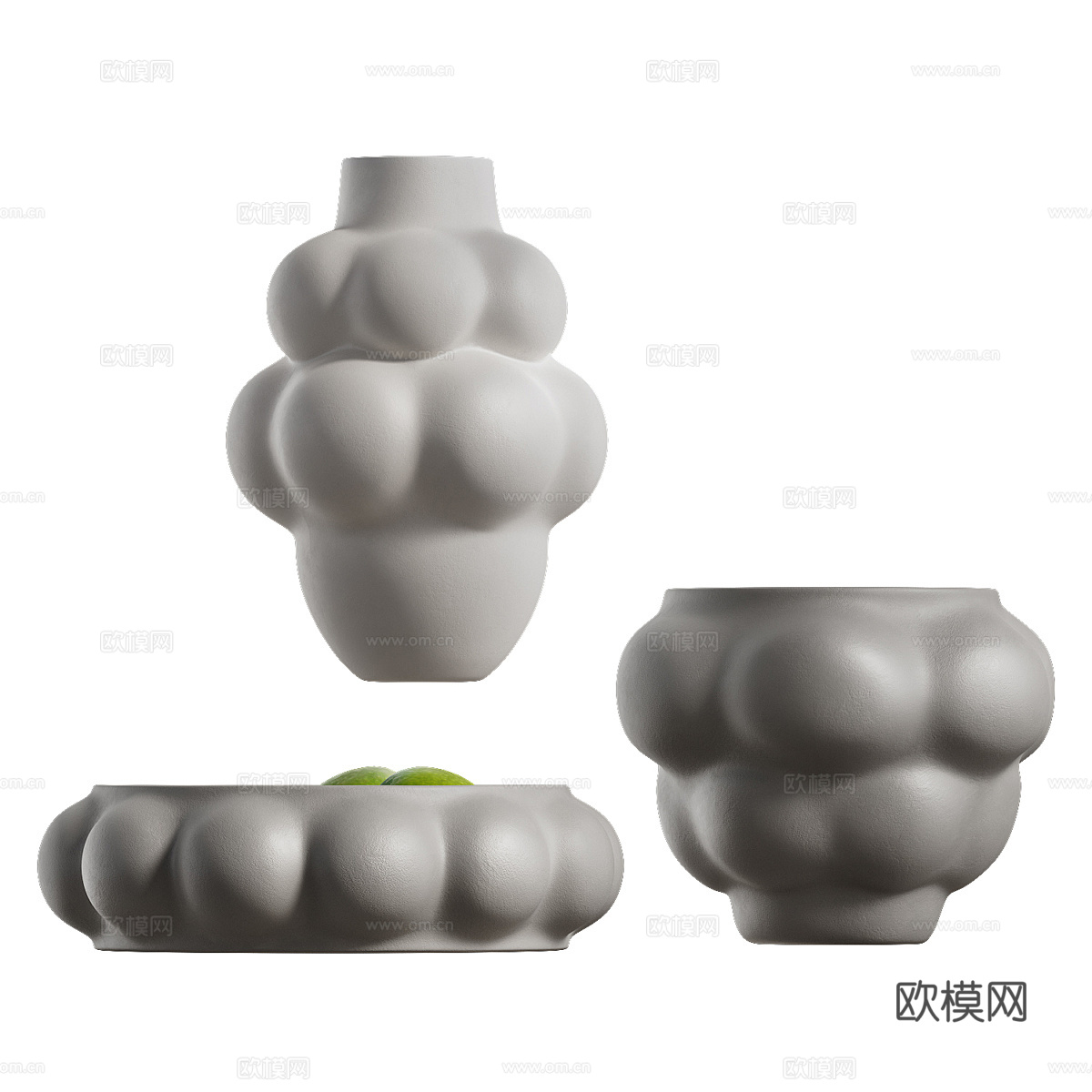 现代侘寂 LOUISE ROE 陶瓷气球花瓶3d模型