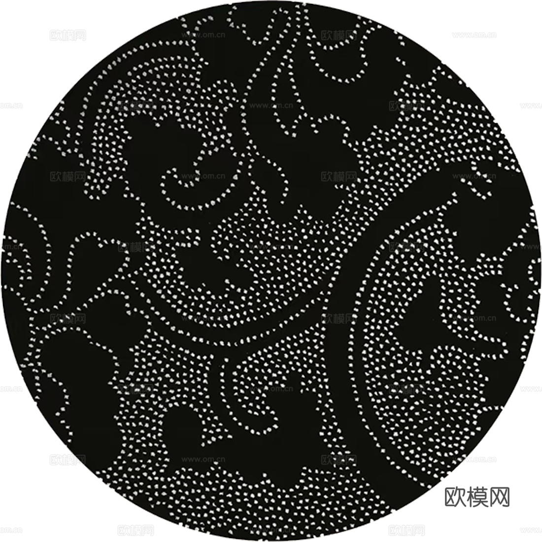 现代风极简风黑色地毯 圆形地毯